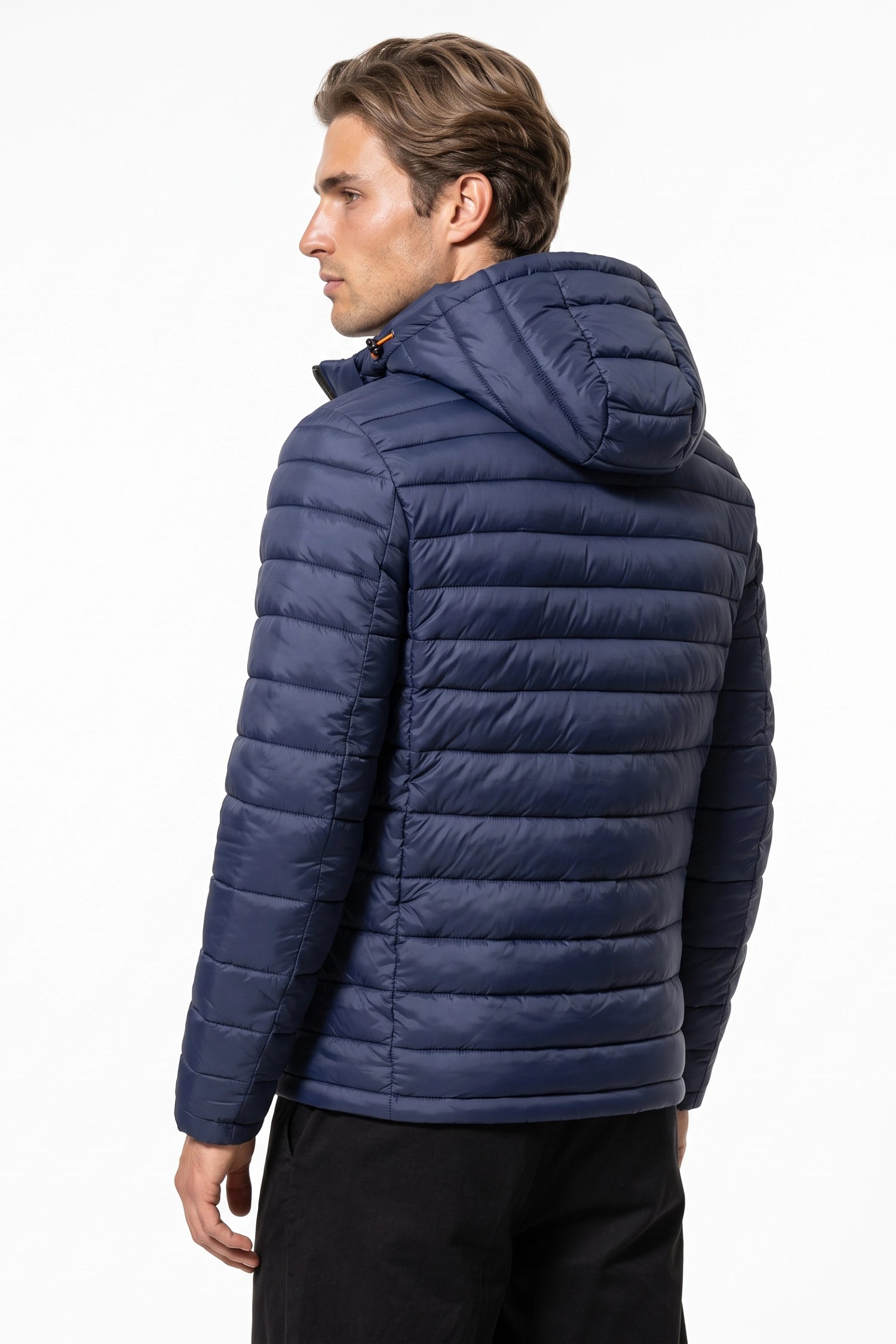 Men’s Winter Warm Hooded Puffer Jacket with Full Zip and Zip Pockets