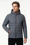 Men’s Winter Warm Hooded Puffer Jacket with Full Zip and Zip Pockets
