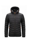 Men’s Winter Warm Hooded Puffer Jacket with Full Zip and Zip Pockets