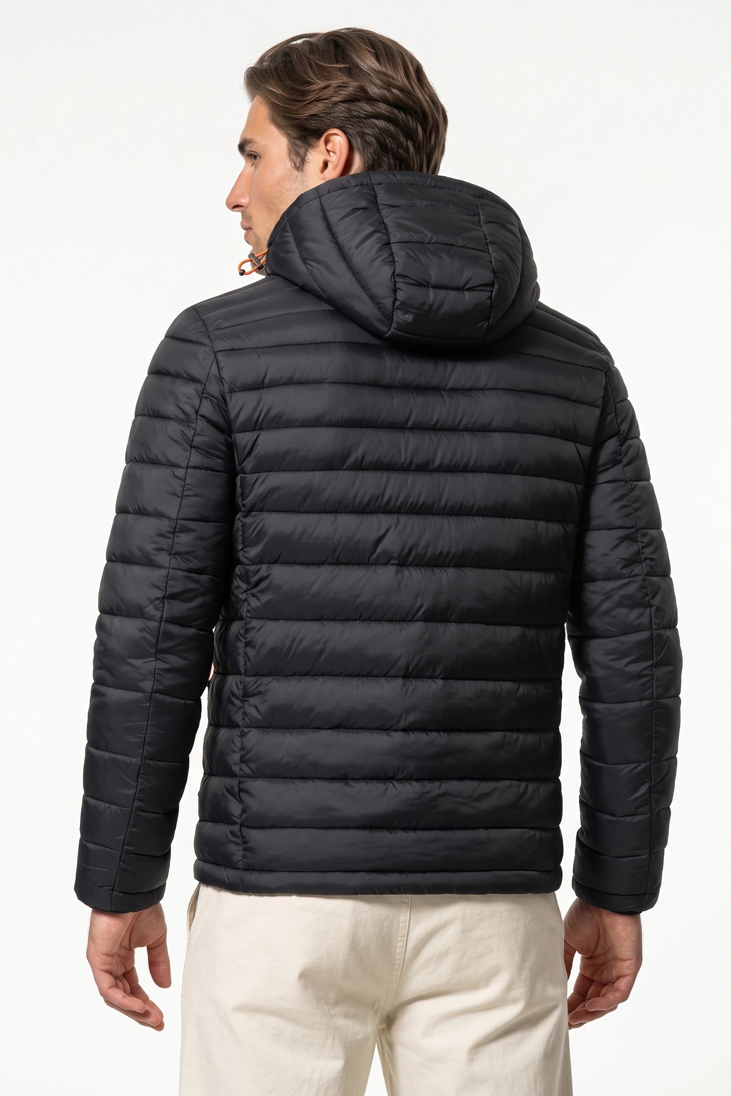 Men’s Winter Warm Hooded Puffer Jacket with Full Zip and Zip Pockets