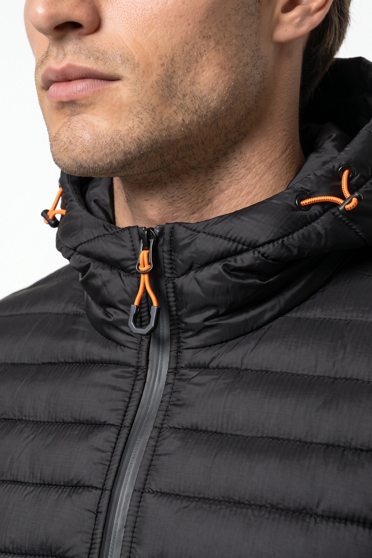 Men’s Winter Warm Hooded Puffer Jacket with Full Zip and Zip Pockets