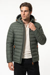 Men’s Winter Warm Hooded Puffer Jacket with Full Zip and Zip Pockets