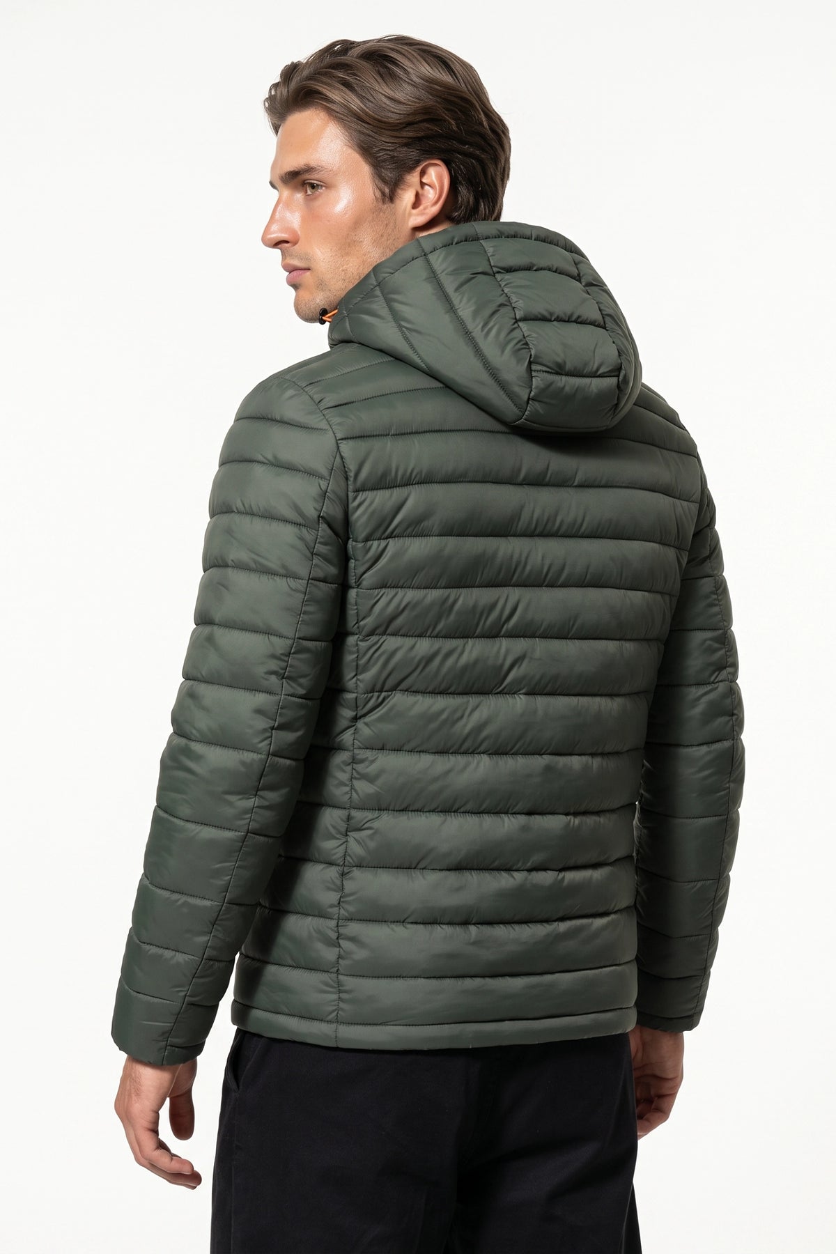 Men’s Winter Warm Hooded Puffer Jacket with Full Zip and Zip Pockets