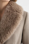 Caurelle | Women’s Long Coat with Faux Fur Collar