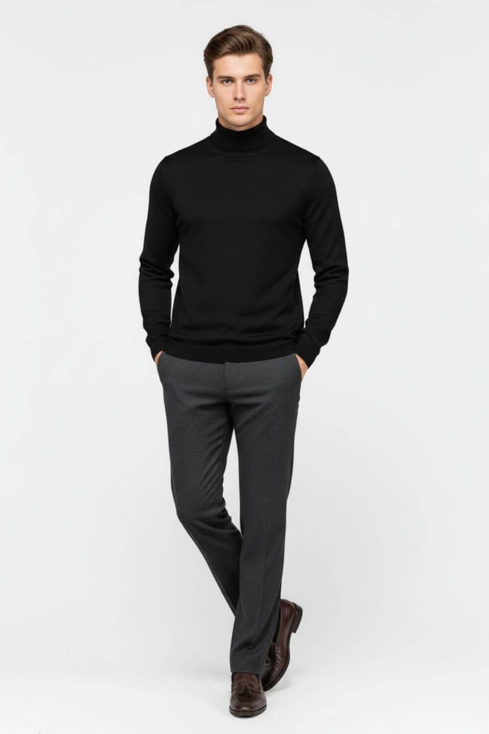 Caurelle | Men’s Autumn & Winter Solid Turtleneck Pullover Jumper