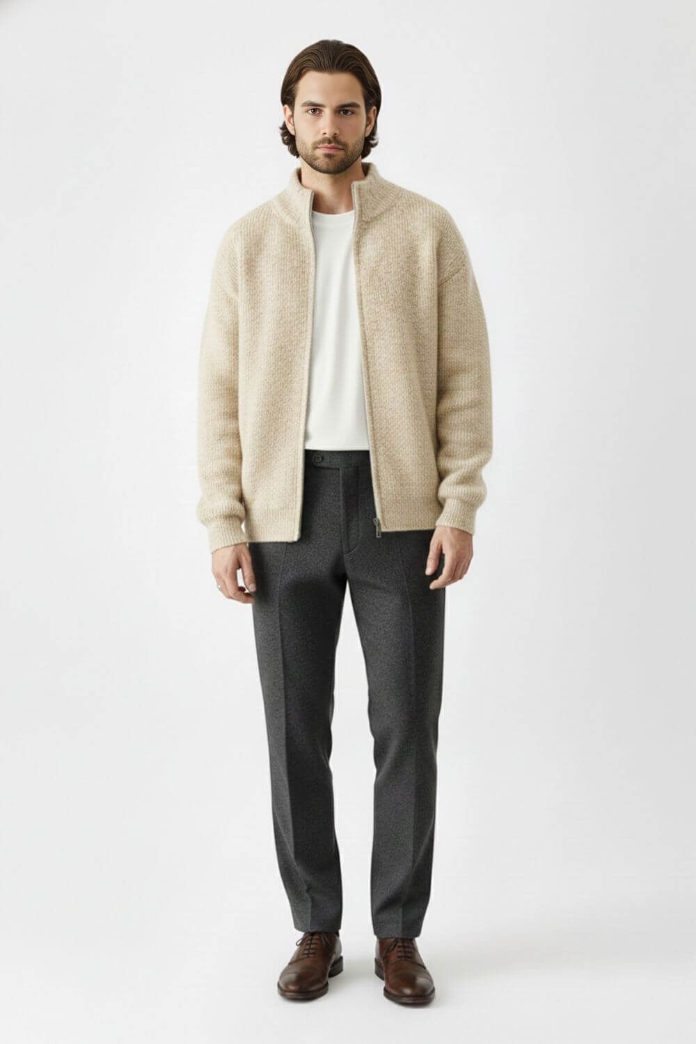 Caurelle | Men’s Zip Knit Jumper in Wool Blend