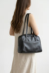 Women's Spacious Leather Shoulder Bag with Double Handle