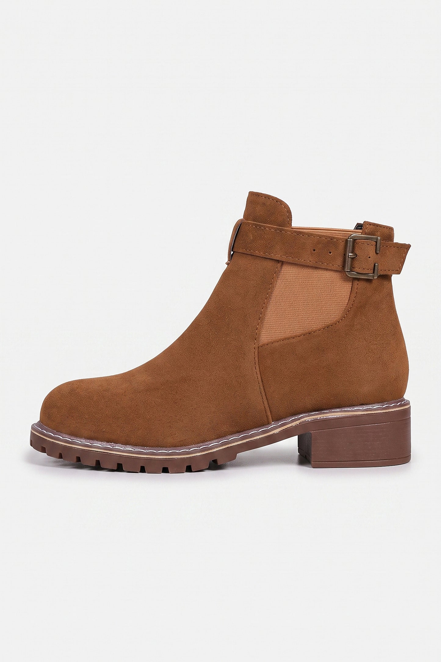 Women’s Winter Versatile Suede Ankle Boots with Buckle Strap