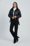 Caurelle | Women’s Belted Faux Fur Winter Lapel Jacket