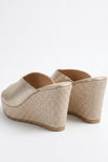 Women's Wedge Mule Sandals with Raffia Platform Sole