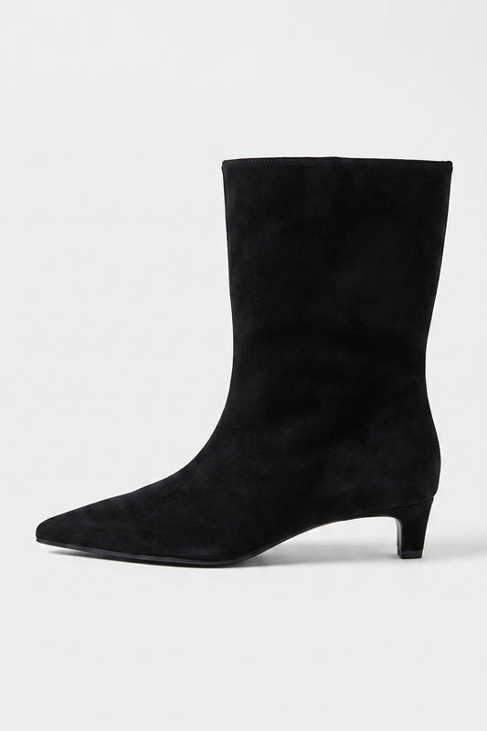 Women's Winter Pointed Toe Low Heel Suede Ankle Boots