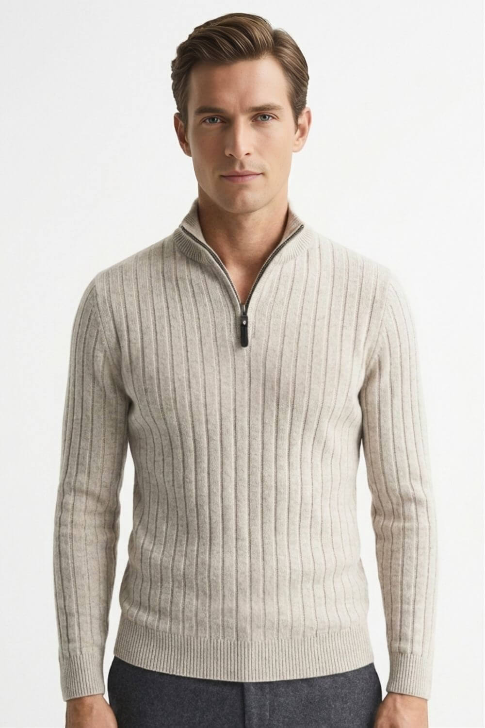 Caurelle | Men’s Ribbed Half-Zip Jumper