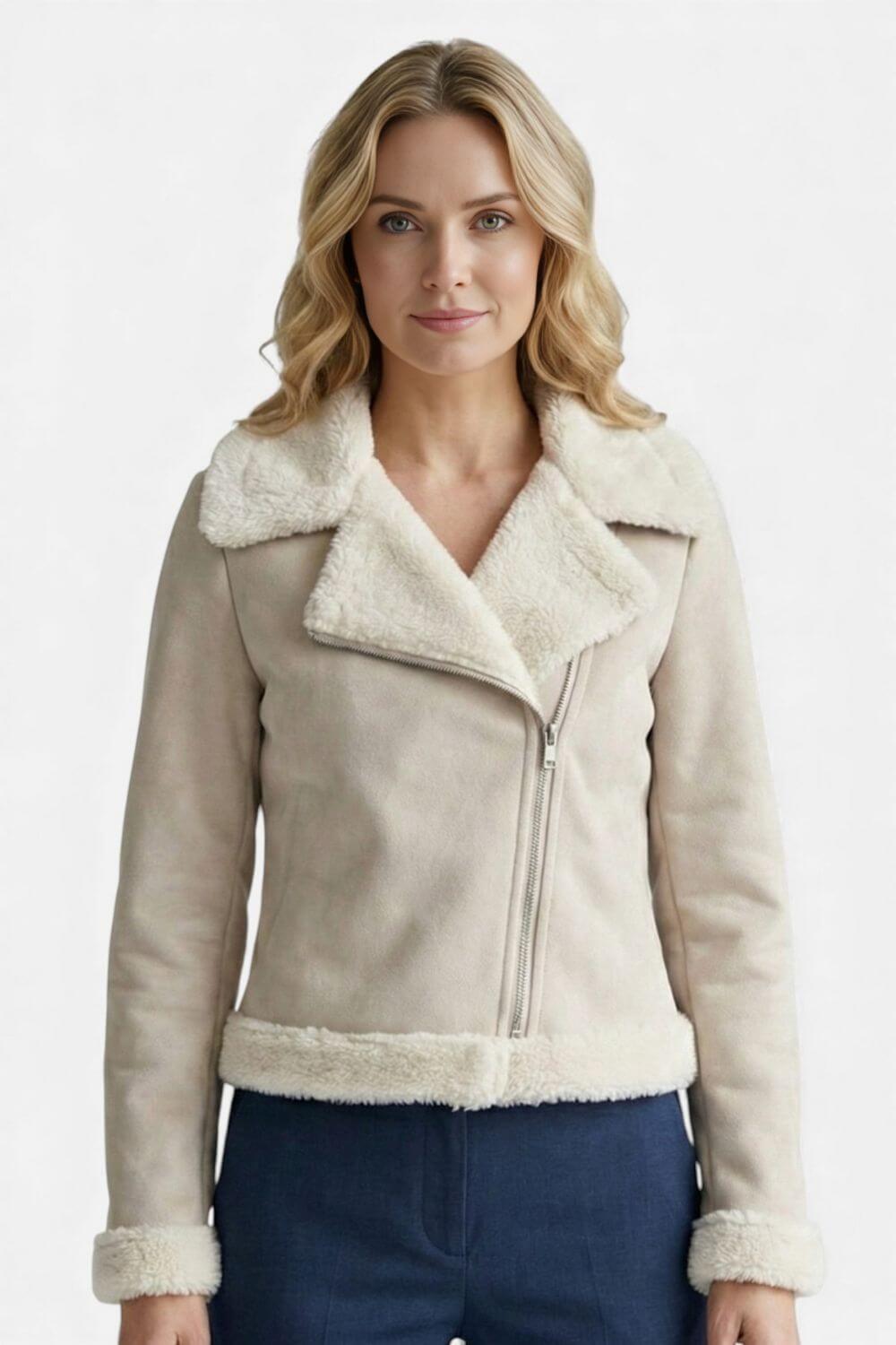 Caurelle | Women’s Faux Fur Suede Teddy Jacket