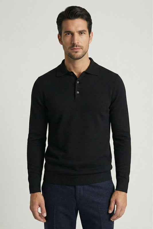 Caurelle | Men’s Long Sleeve Knitted Polo Jumper