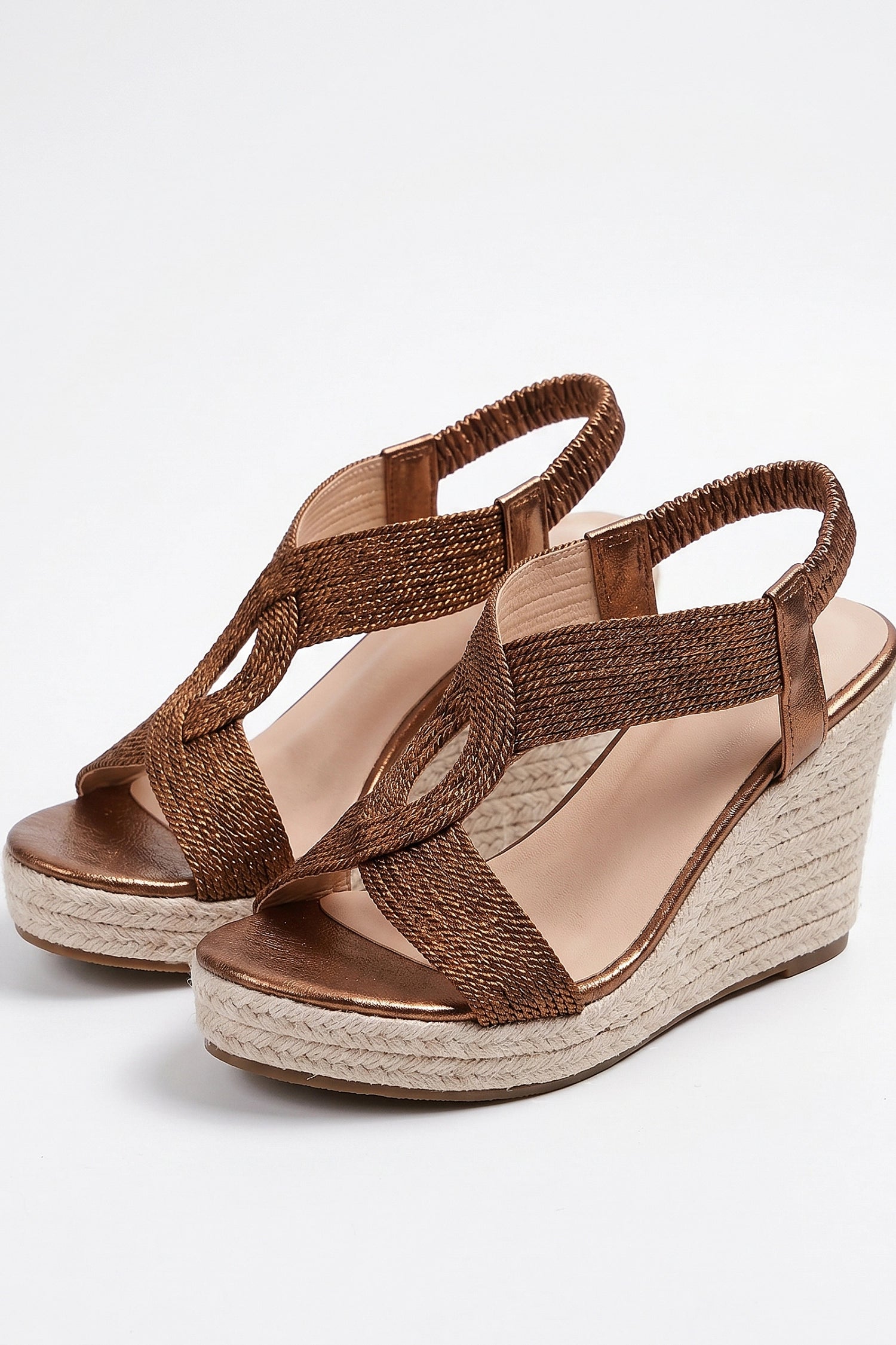 Women's Espadrille Wedge Sandals with Cross Straps