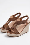 Women's Espadrille Wedge Sandals with Cross Straps
