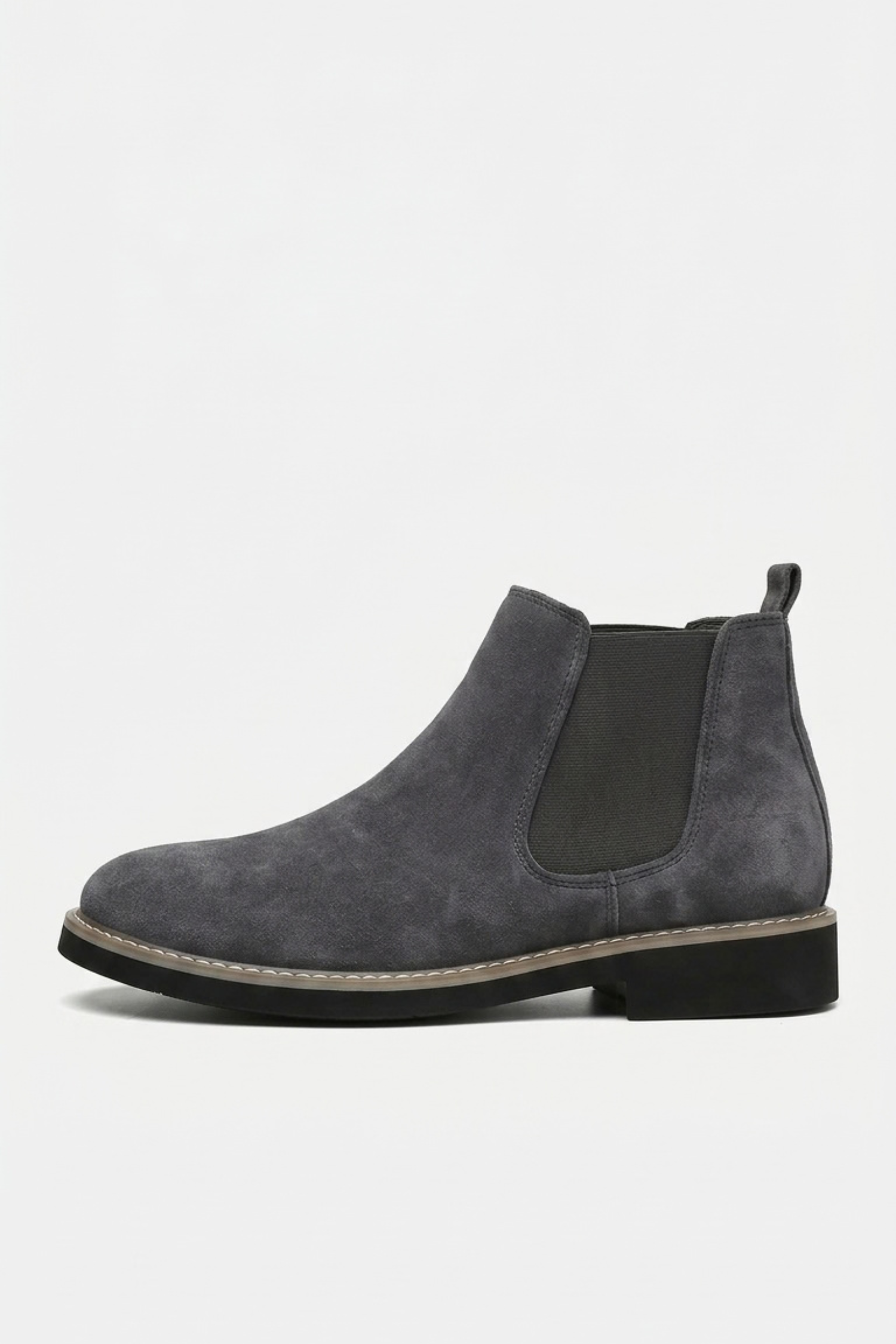 Men's Comfortable Suede Chelsea Ankle Boots with Low Heel