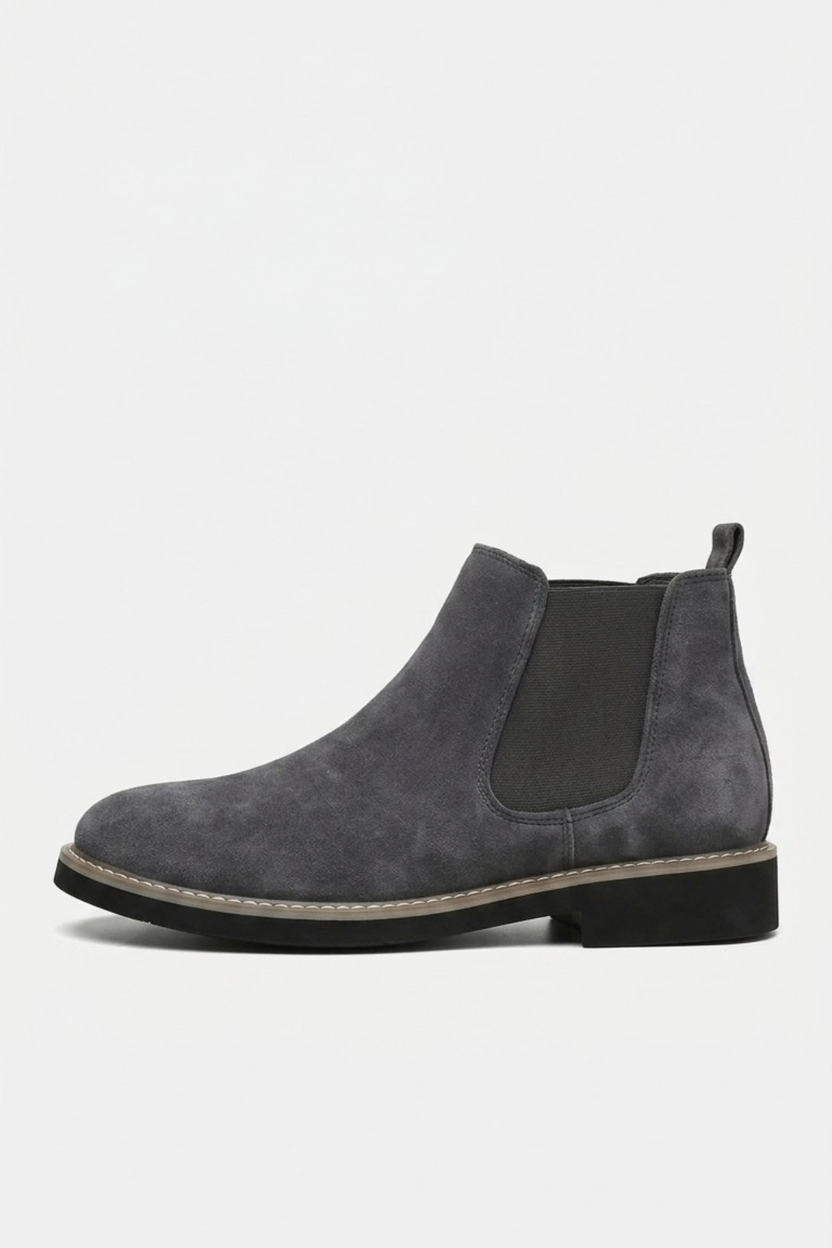Men's Comfortable Suede Chelsea Ankle Boots with Low Heel