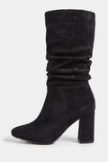 Women’s Winter Suede Slouch Block Heel Knee High Boots