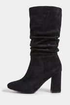 Women’s Winter Suede Slouch Block Heel Knee High Boots