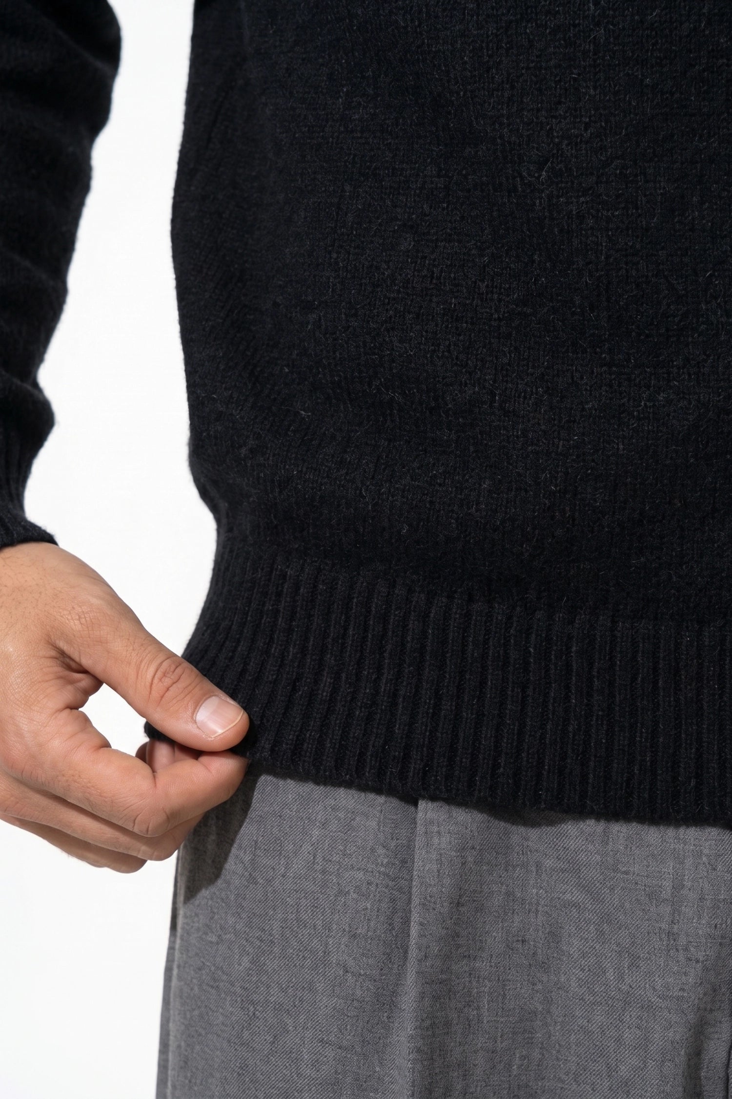 Men’s Winter Cosy Textured Knit Polo Jumper Relaxed Fit