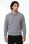 Men’s Winter Cosy Textured Knit Polo Jumper Relaxed Fit