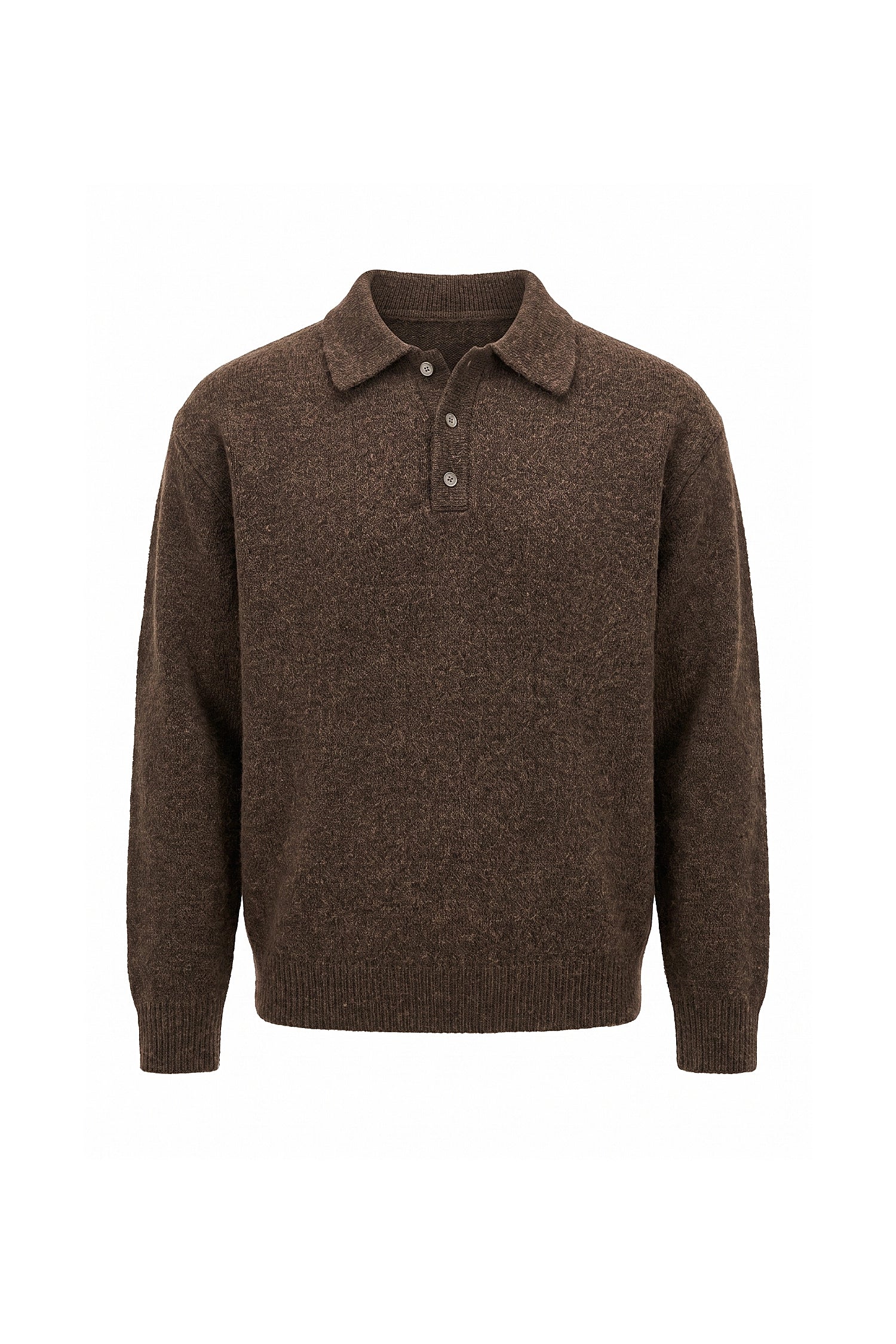 Men’s Winter Cosy Textured Knit Polo Jumper Relaxed Fit