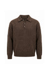 Men’s Winter Cosy Textured Knit Polo Jumper Relaxed Fit