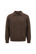 Men’s Winter Cosy Textured Knit Polo Jumper Relaxed Fit