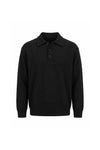 Men’s Winter Cosy Textured Knit Polo Jumper Relaxed Fit