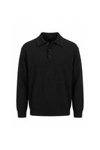 Men’s Winter Cosy Textured Knit Polo Jumper Relaxed Fit