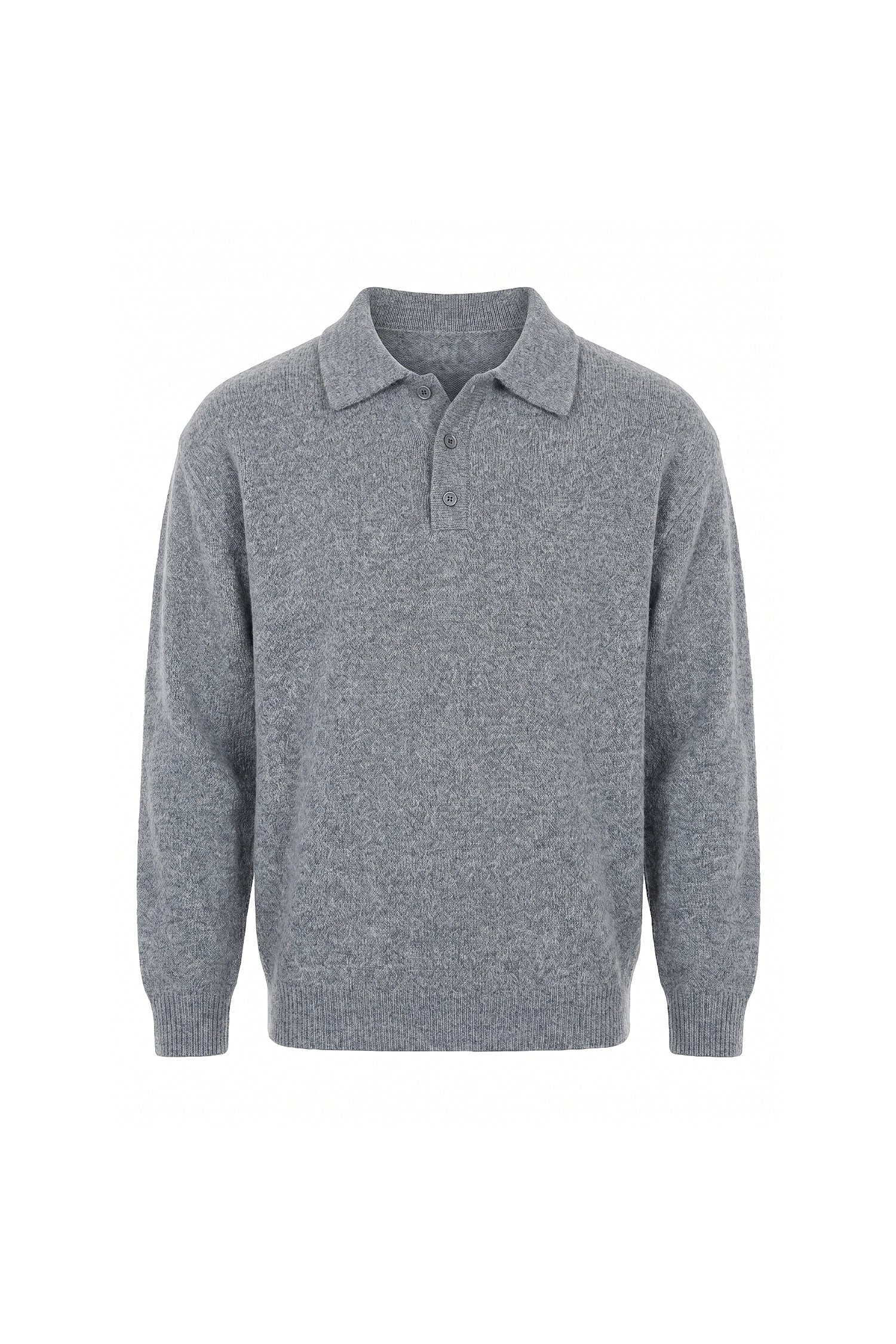 Men’s Winter Cosy Textured Knit Polo Jumper Relaxed Fit
