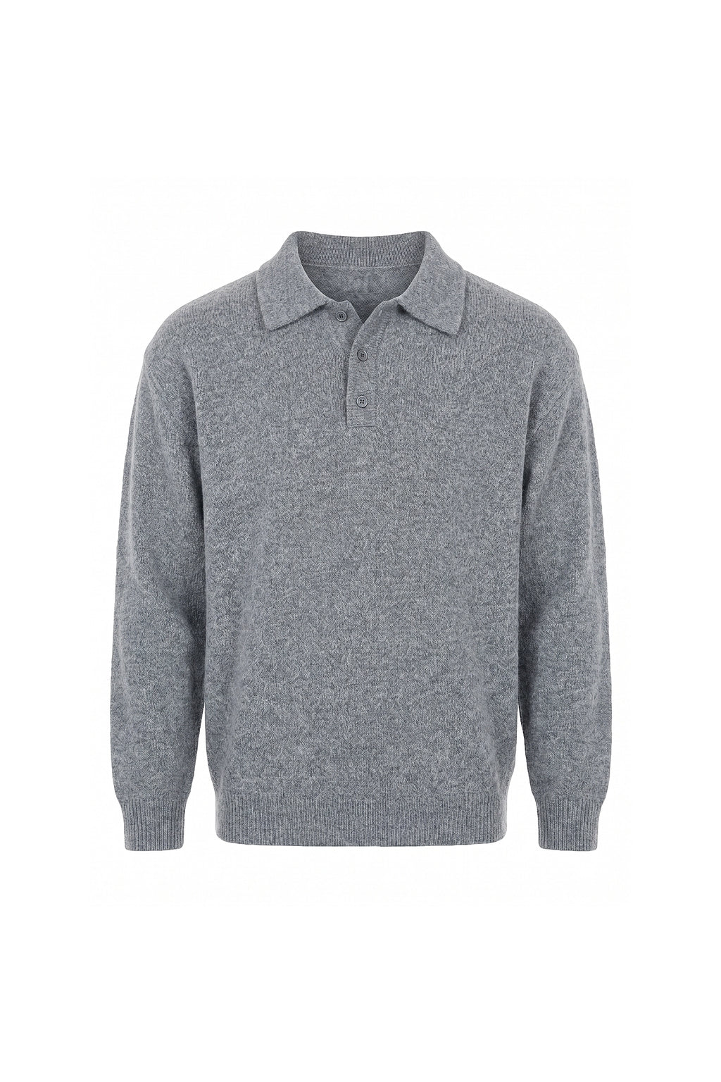 Men’s Winter Cosy Textured Knit Polo Jumper Relaxed Fit