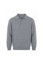 Men’s Winter Cosy Textured Knit Polo Jumper Relaxed Fit