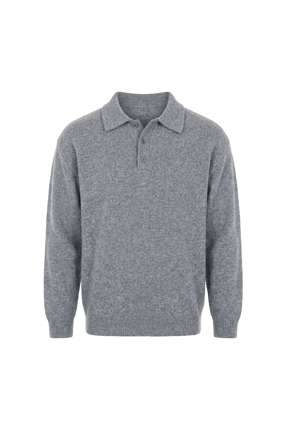 Men’s Winter Cosy Textured Knit Polo Jumper Relaxed Fit