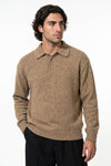 Men’s Winter Cosy Textured Knit Polo Jumper Relaxed Fit