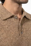 Men’s Winter Cosy Textured Knit Polo Jumper Relaxed Fit