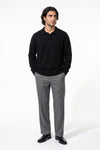 Men’s Winter Cosy Textured Knit Polo Jumper Relaxed Fit