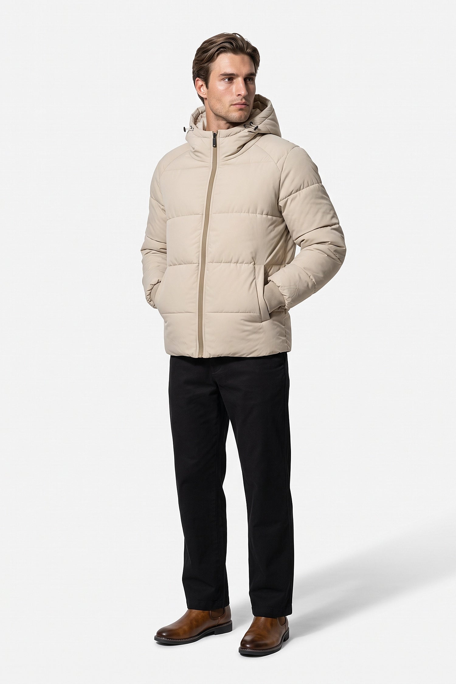 Men’s Winter Warm Hooded Relaxed Fit Puffer Jacket