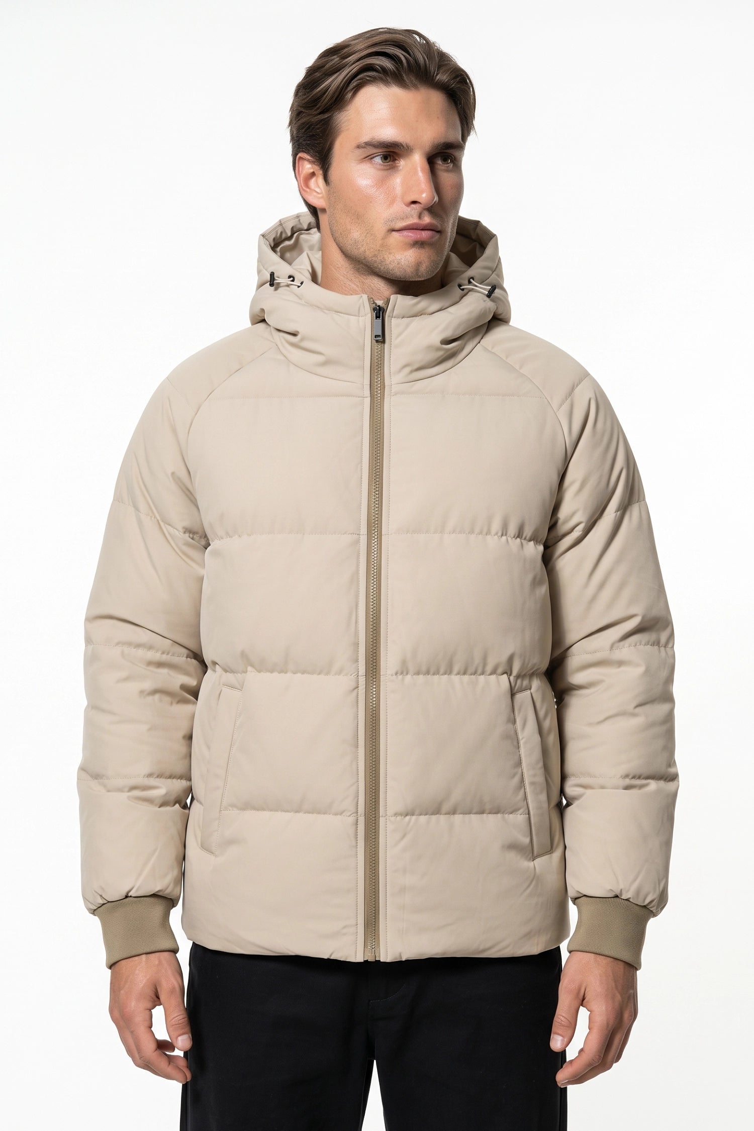 Men’s Winter Warm Hooded Relaxed Fit Puffer Jacket