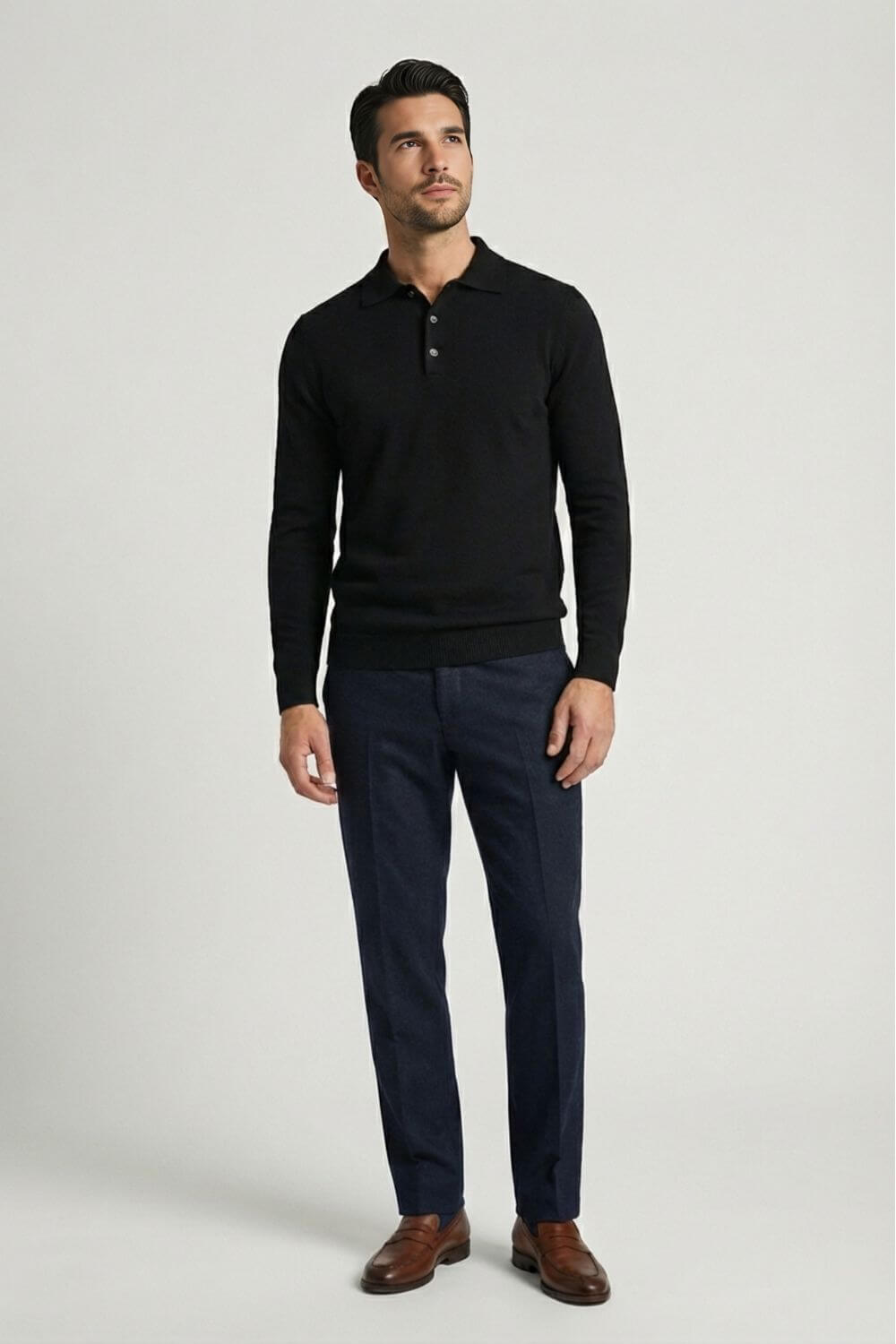 Caurelle | Men’s Long Sleeve Knitted Polo Jumper