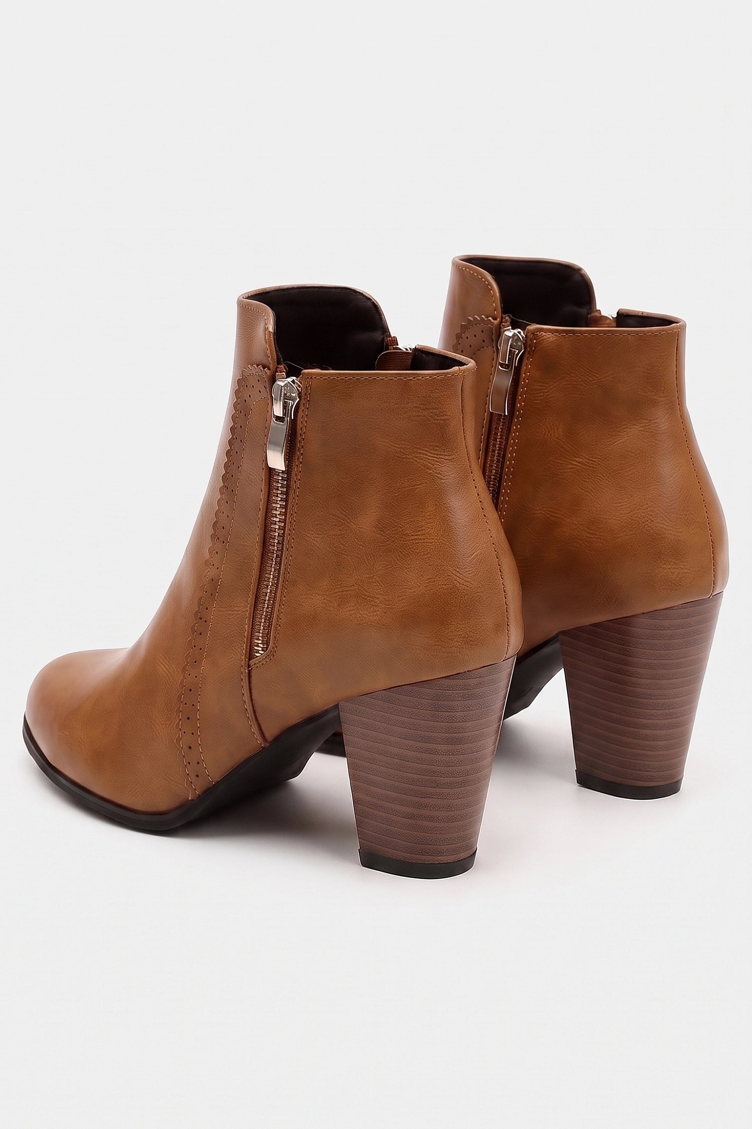 Women's Winter Versatile Leather Ankle Boots Side Zip and Round Toe
