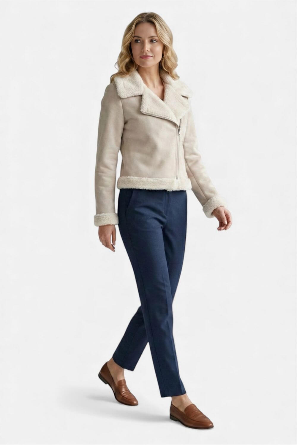 Caurelle | Women’s Faux Fur Suede Teddy Jacket