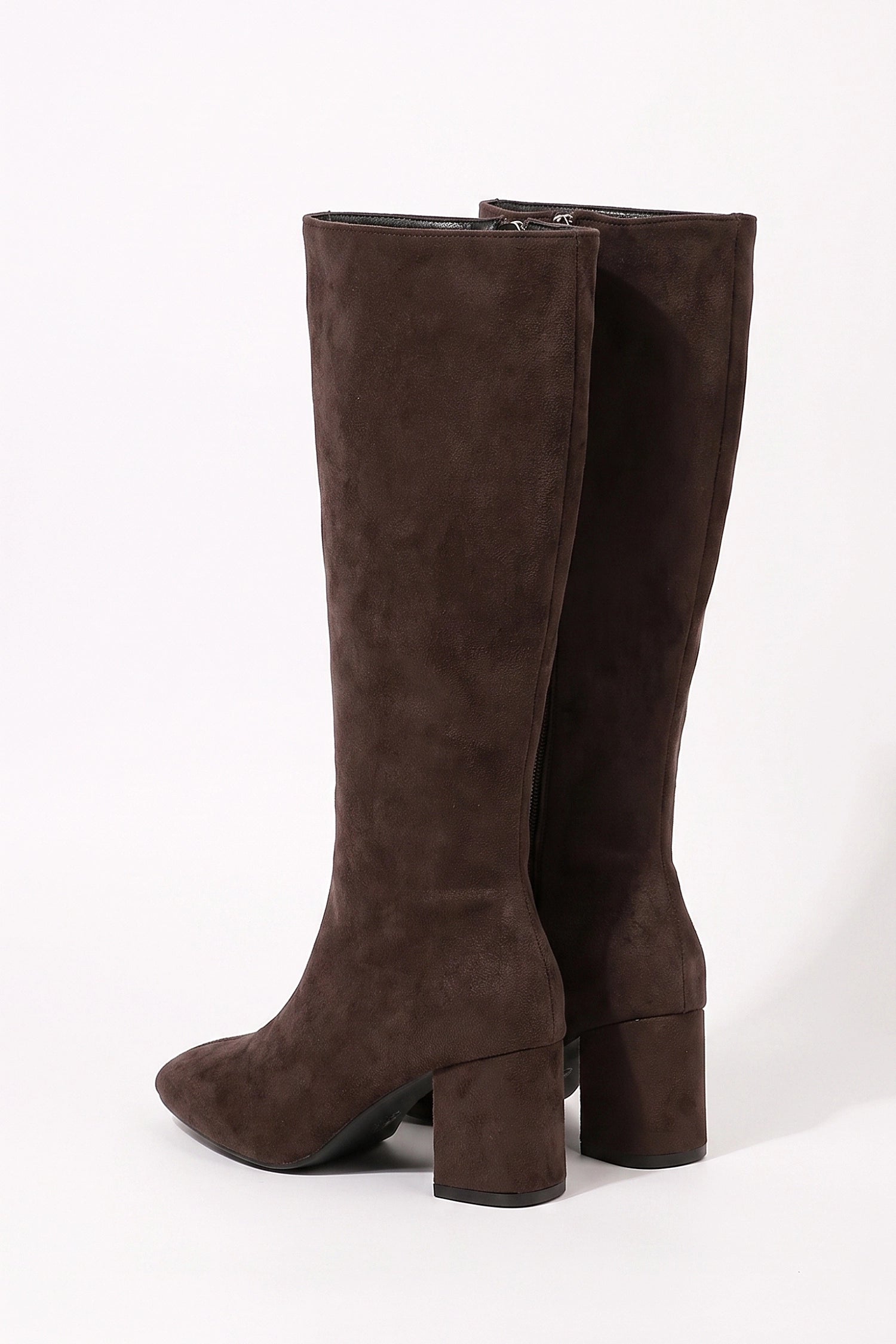Women's Winter Block Heel Suede Knee High Boots