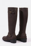 Women’s Winter Knee High Boots with Side Zip and Buckle