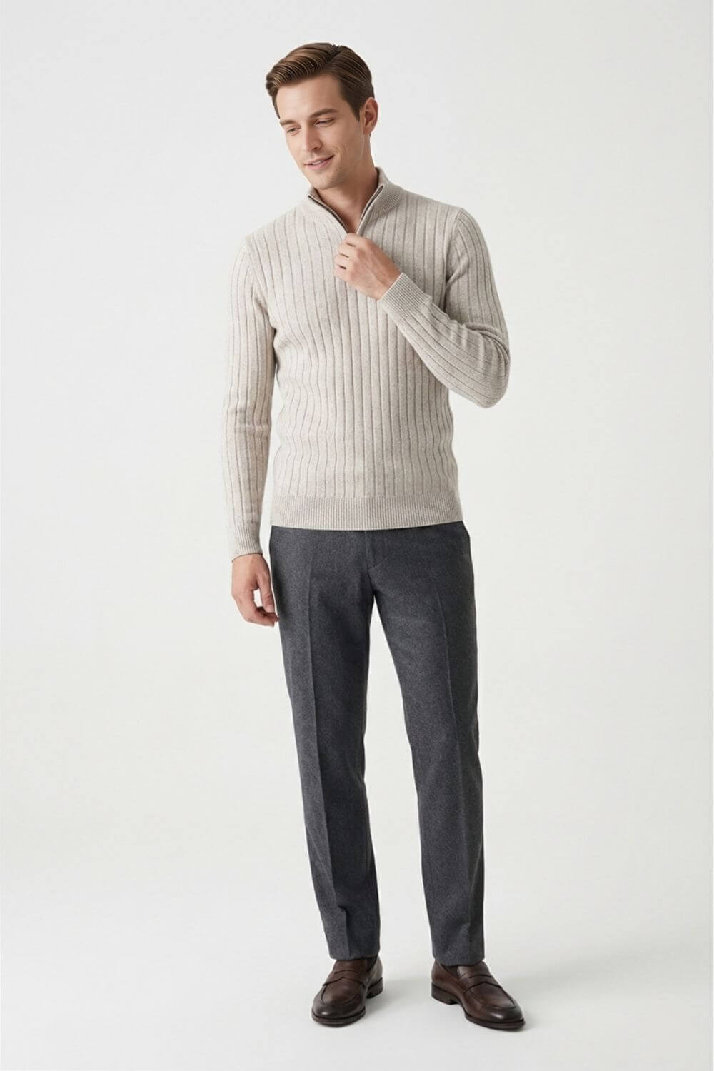 Caurelle | Men’s Ribbed Half-Zip Jumper