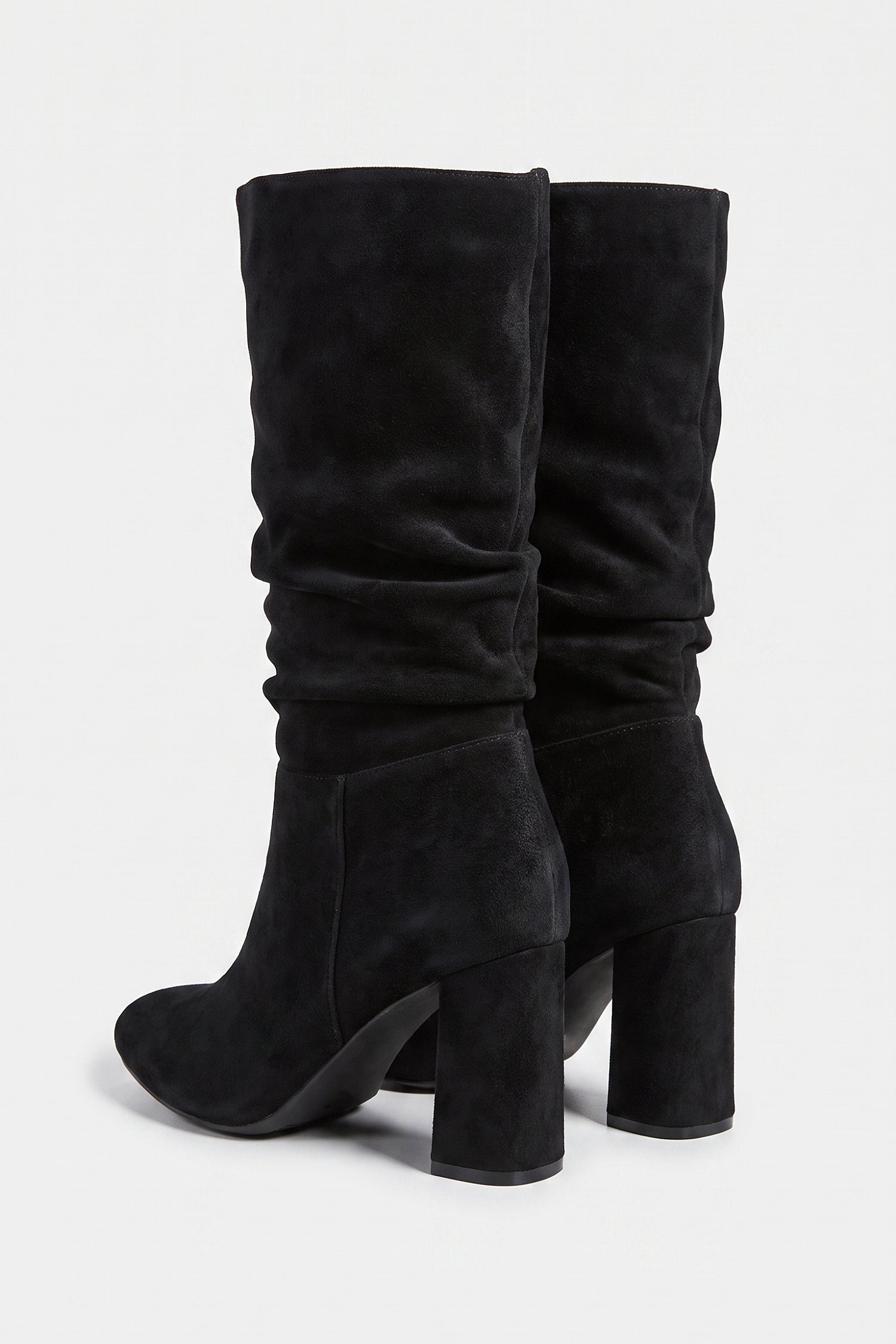 Women’s Winter Suede Slouch Block Heel Knee High Boots