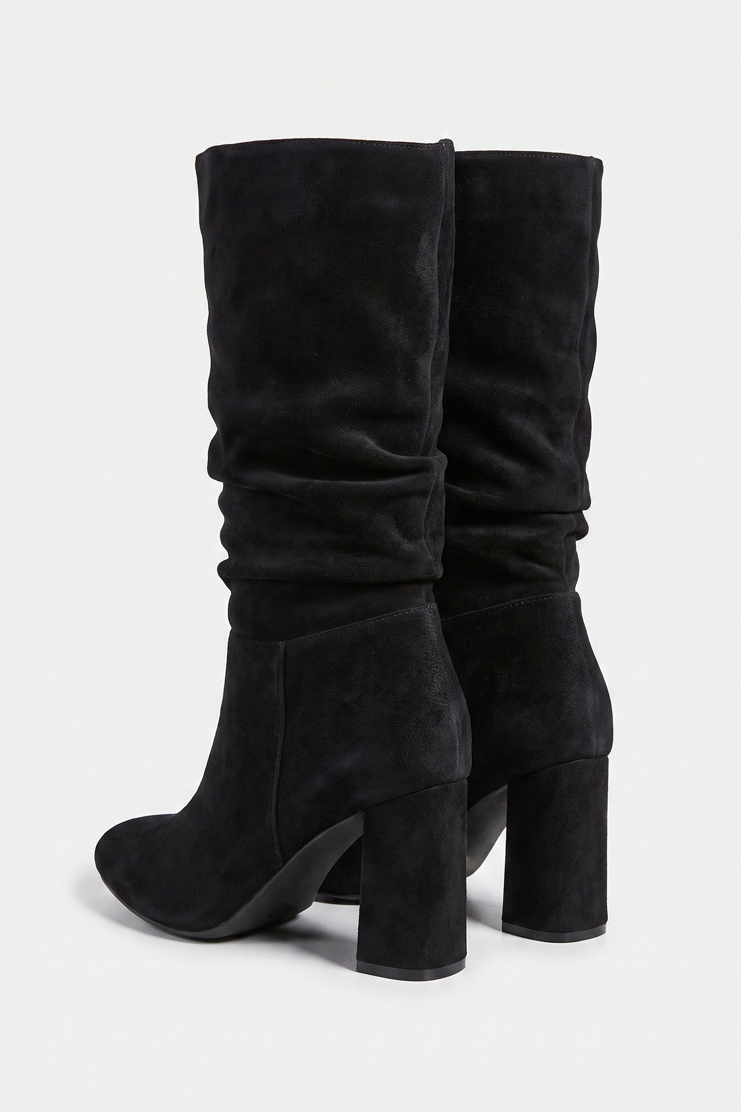 Women’s Winter Suede Slouch Block Heel Knee High Boots