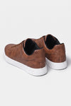 Men's Comfortable Leather Trainers with Low Top and Lace Up