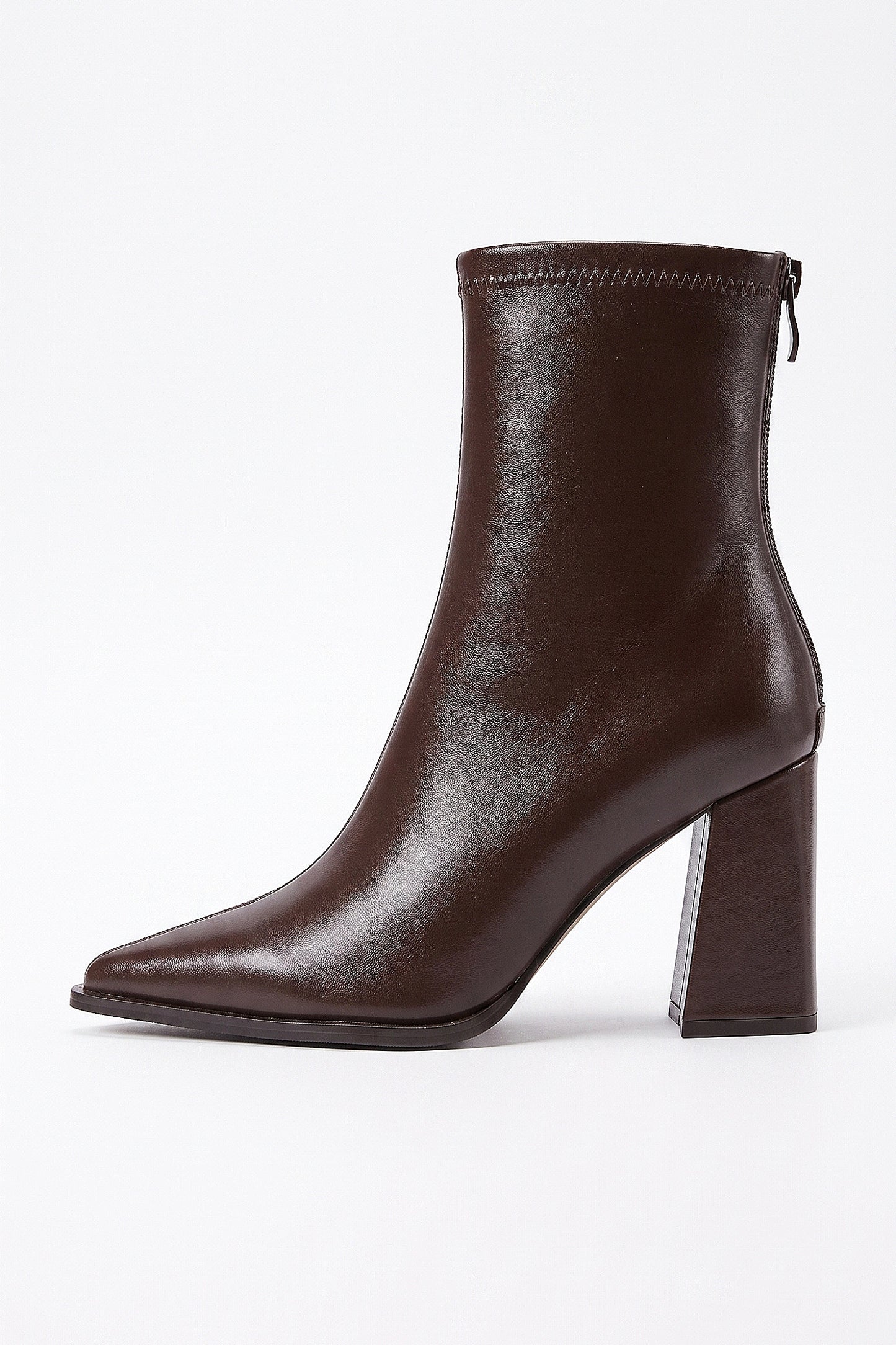 Women's Pointed Ankle Boots with Block Heel